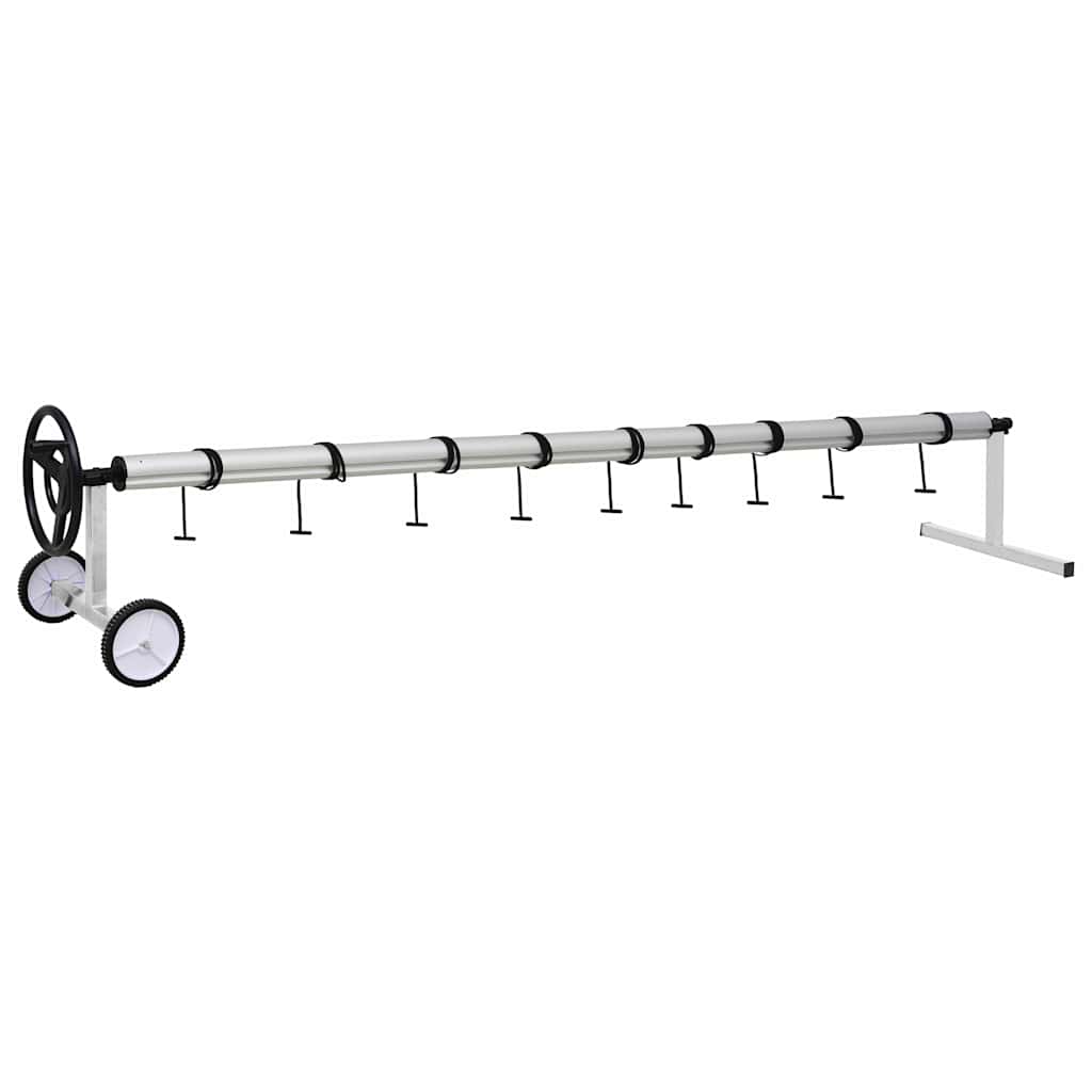Pool Cover Roller | Silver and Black | Stainless Steel, Aluminium | Large