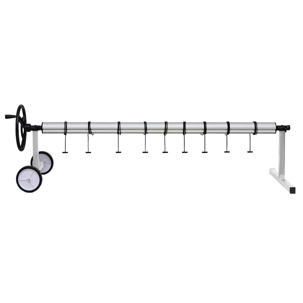 Pool Cover Roller | Silver and Black | Stainless Steel, Aluminium | Large