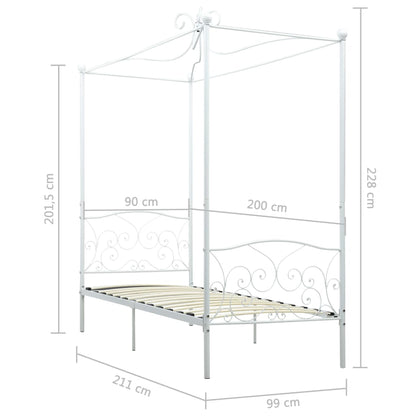 Bed Frame | White | Metal | Single | Tough | Bed Frame | Rectangular