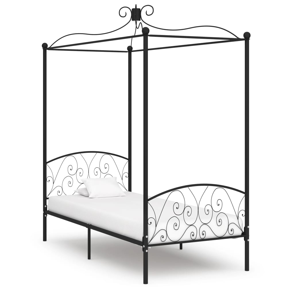 Bed Frame | Black | Metal, Plywood | Single | Classic/Traditional