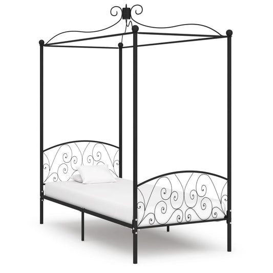 Bed Frame | Black | Metal, Plywood | Single | Classic/Traditional
