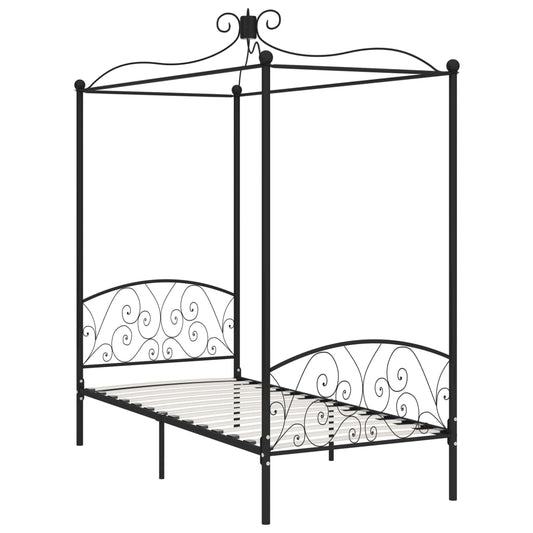 Bed Frame | Black | Metal, Plywood | Single | Classic/Traditional