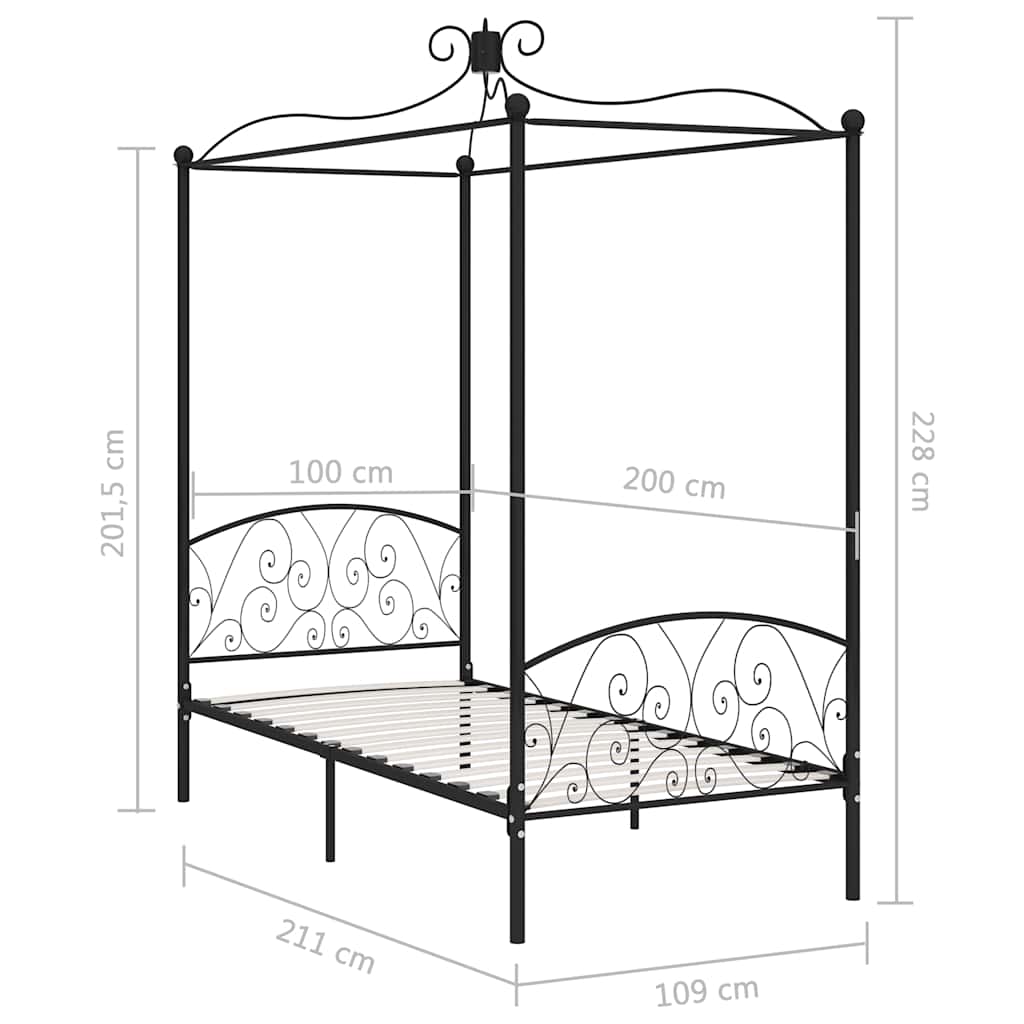 Bed Frame | Black | Metal | Single | Classic/Traditional | Bed Frame