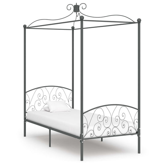 Bed Frame | Grey | Metal | 90x200 cm | Classic/Traditional | Bed Frame
