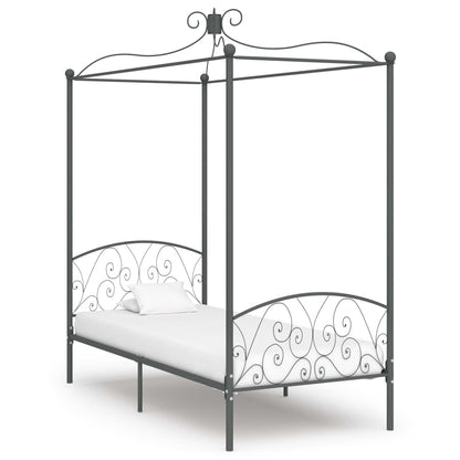 Bed Frame | Grey | Metal, Plywood | Single | Bed Frame | Rectangular