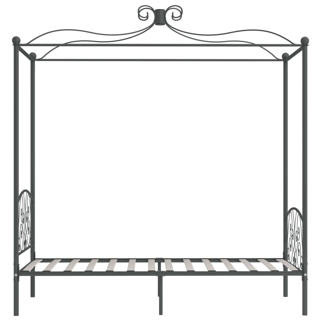 Bed Frame | Grey | Metal, Plywood | Single | Bed Frame | Rectangular