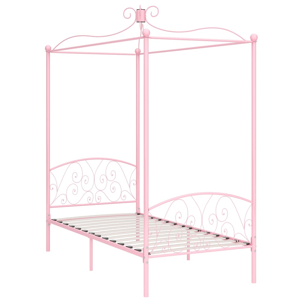 Bed Frame | Pink | Metal | Single | Durable | Bed Frame | Rectangular
