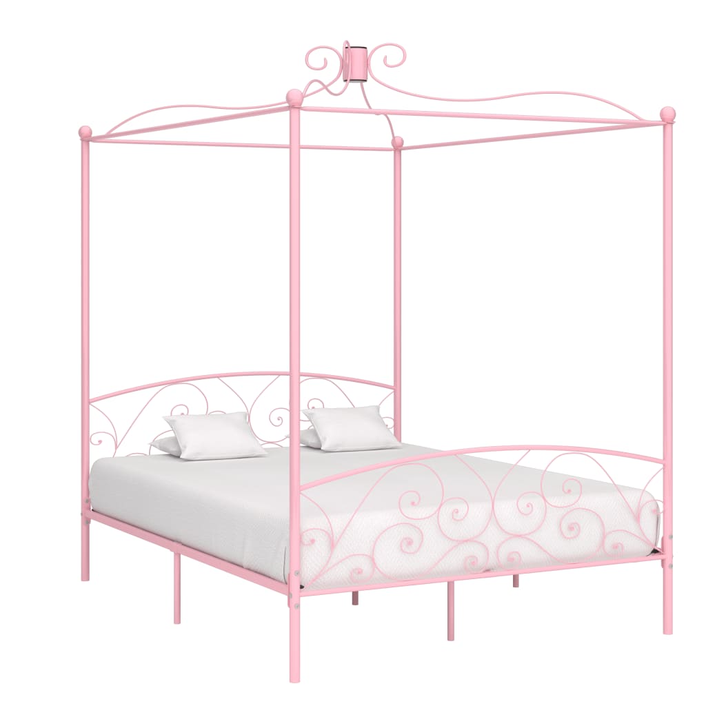 Bed Frame | Pink | Metal | Super King | Decorative Inlays | Bed Frame