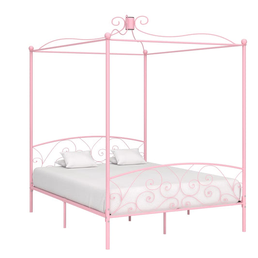 Bed Frame | Pink | Metal | Super King | Decorative Inlays | Bed Frame