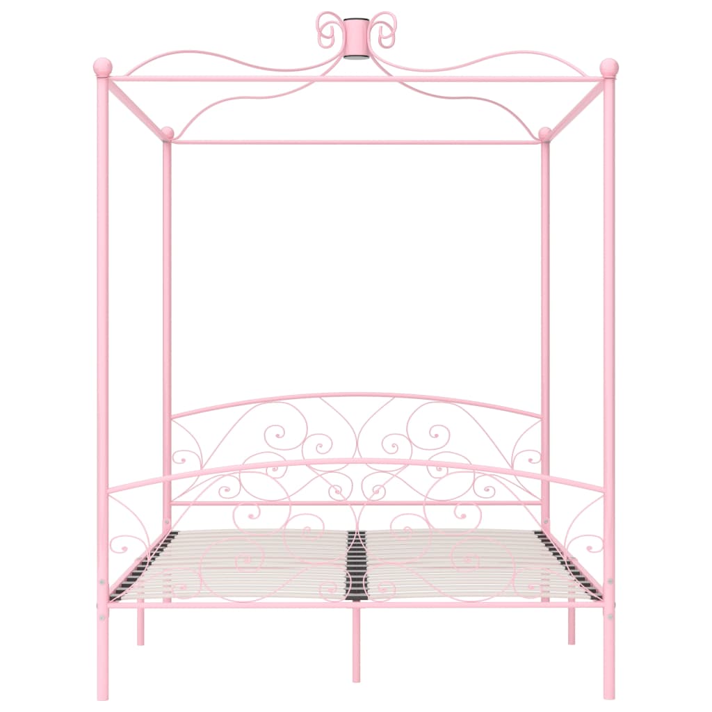 Bed Frame | Pink | Metal | Super King | Decorative Inlays | Bed Frame
