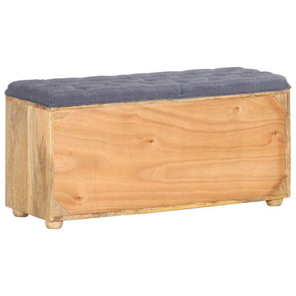 Hall Bench | Natural wood, Grey | Solid mango wood, 100% polyester fabric