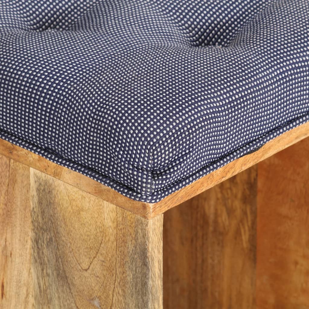 Hall Bench | Natural wood, Grey | Solid mango wood, 100% polyester fabric