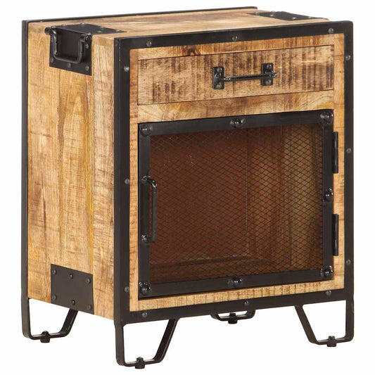 285892 vidaXL Bedside Cabinet 43x30x51 cm Solid Rough Mango Wood