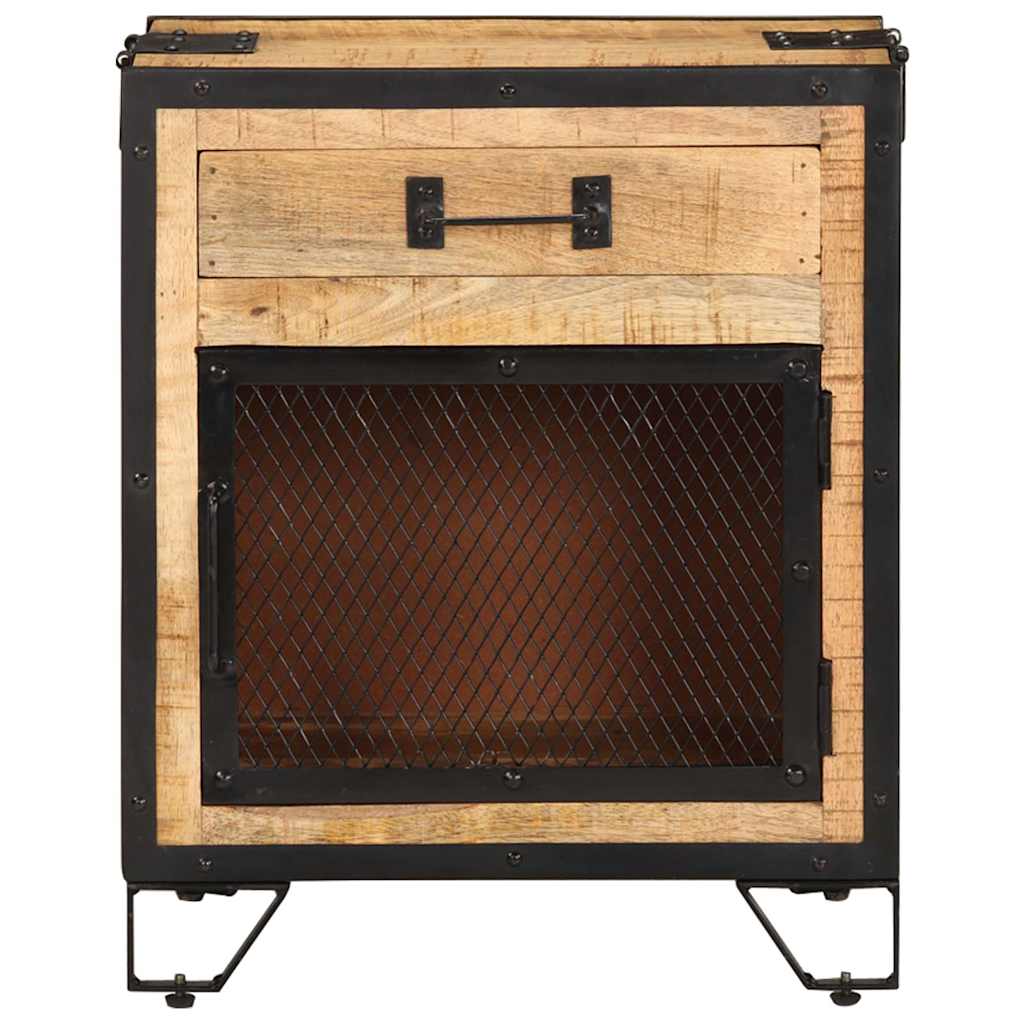 285892 vidaXL Bedside Cabinet 43x30x51 cm Solid Rough Mango Wood