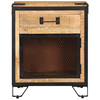 285892 vidaXL Bedside Cabinet 43x30x51 cm Solid Rough Mango Wood