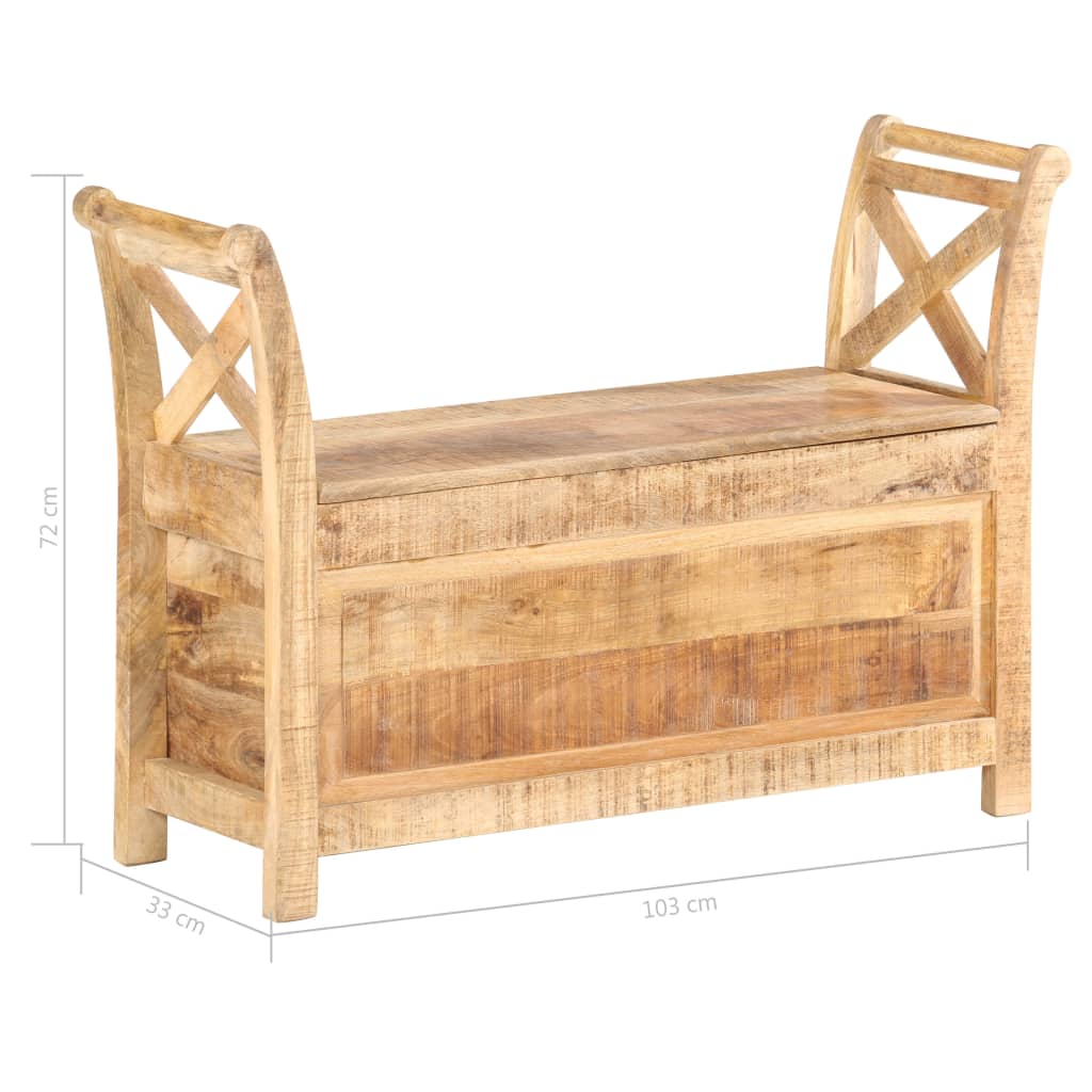 Hall Bench 103x33x72 cm Solid Mango Wood