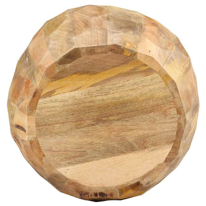 Drum Stool | Brown with golden streaks | Solid mango wood | Medium