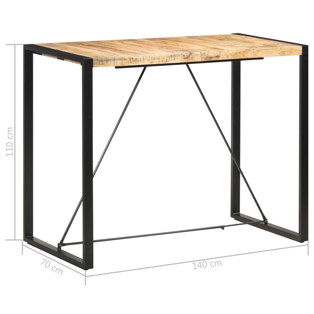 Bar Table | Mango Wood | Solid Mango Wood, Steel | Large | Industrial
