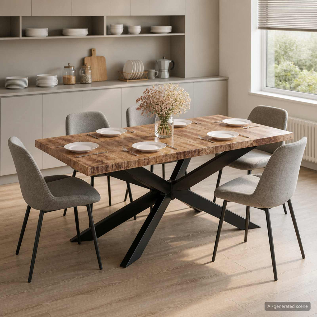 285963 vidaXL Dining Table 180x90x76 cm Solid Rough Mango Wood