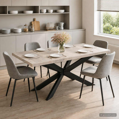 285964 vidaXL Dining Table 180x90x76 cm Solid Bleached Mango Wood