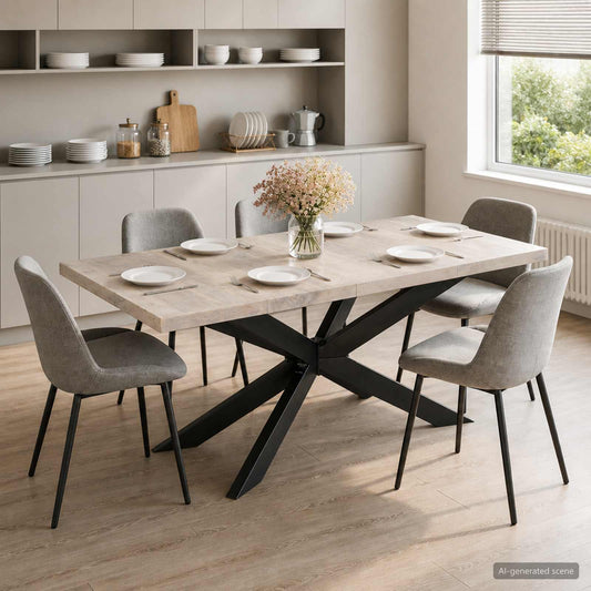 285964 vidaXL Dining Table 180x90x76 cm Solid Bleached Mango Wood
