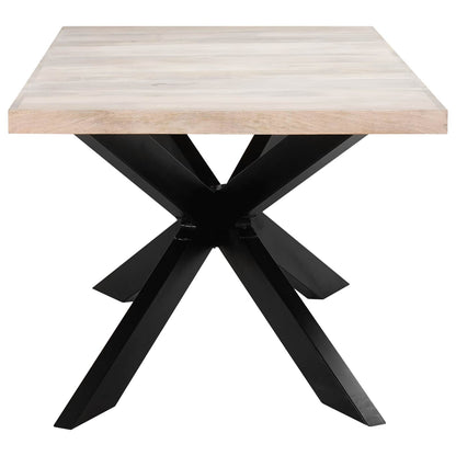 285964 vidaXL Dining Table 180x90x76 cm Solid Bleached Mango Wood