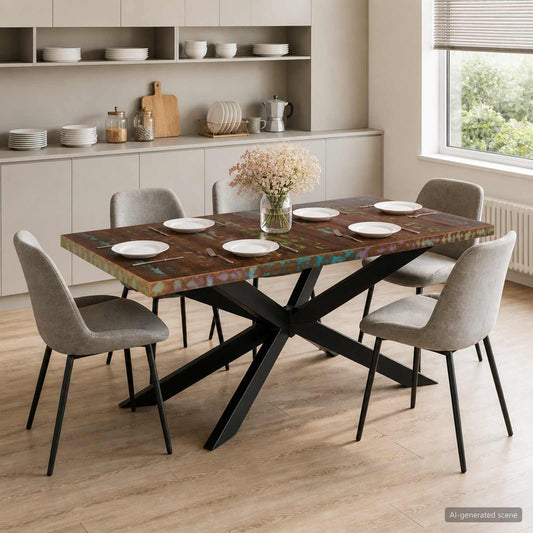 285966 vidaXL Dining Table 180x90x76 cm Solid Reclaimed Wood