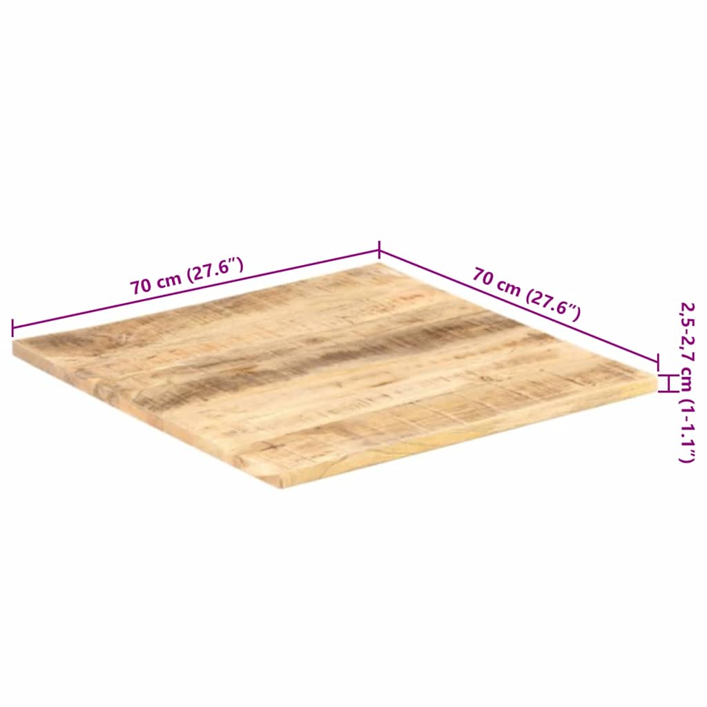 Table Top | Natural Wood | Solid mango wood | 70 x 70 cm