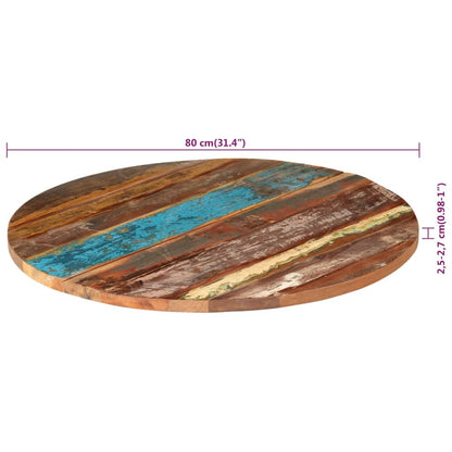 Table Top | Multicolour | Solid reclaimed wood | 80 cm Diameter | Durable