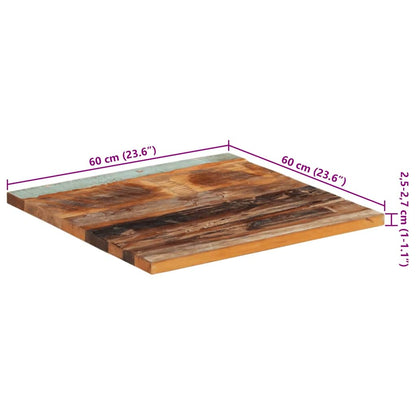 Table Top | Multicolour | Solid reclaimed wood | 60 x 60 cm | Durable