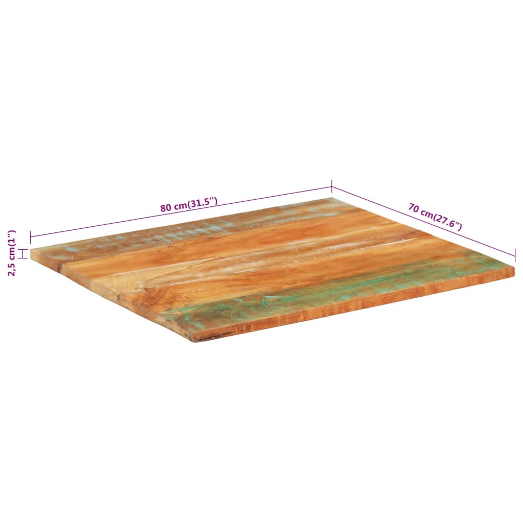 Table Top | Various wood tones | Solid reclaimed wood | 70 x 80 cm