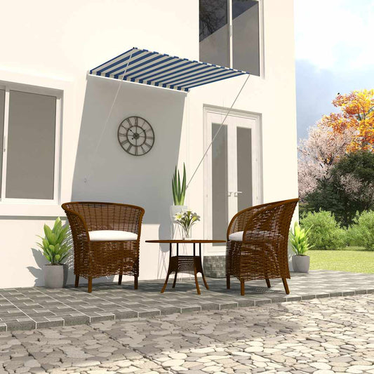 Retractable Awning 100x150 cm Blue and White