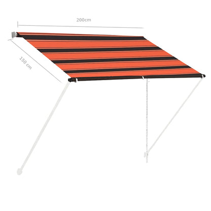 Retractable Awning 200x150 cm Orange and Brown
