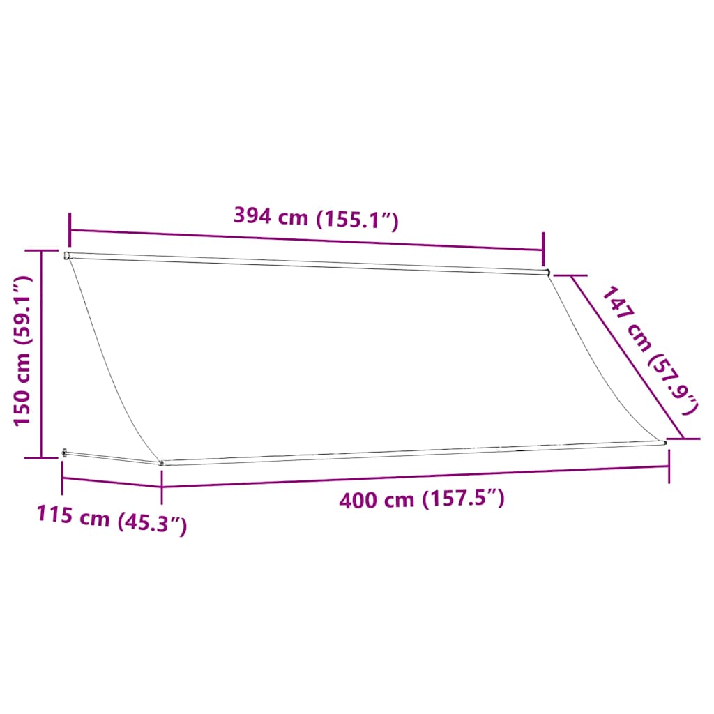 Retractable Awning 400x150 cm Orange and Brown