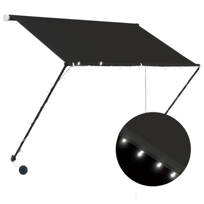 Retractable Awning with LED 100x150 cm Anthracite