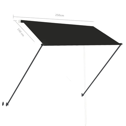 Retractable Awning with LED 250x150 cm Anthracite