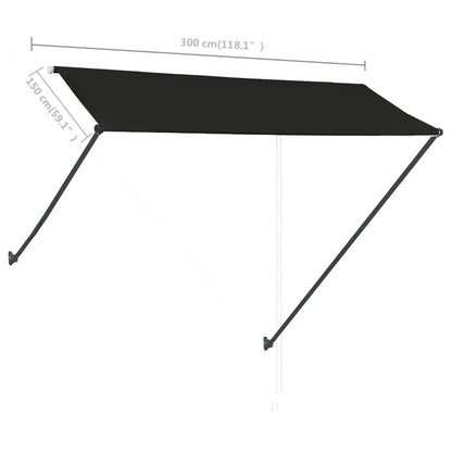 Retractable Awning with LED 300x150 cm Anthracite