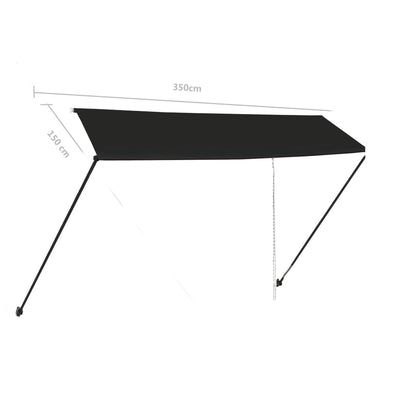 Retractable Awning with LED 350x150 cm Anthracite