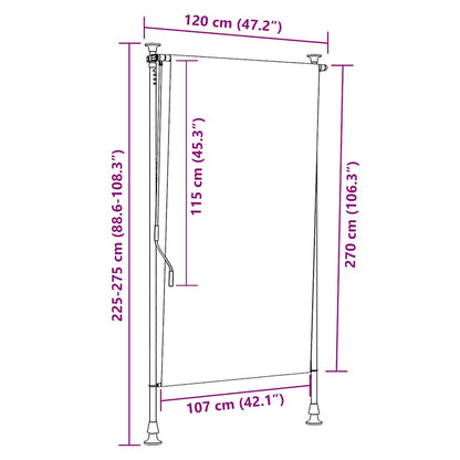 Outdoor Roller Blind 120x270 cm Cream