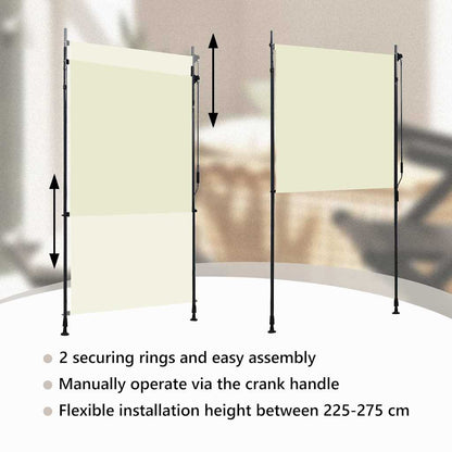 Outdoor Roller Blind 120x270 cm Cream