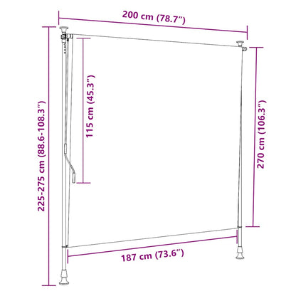 Outdoor Roller Blind 200x270 cm Cream