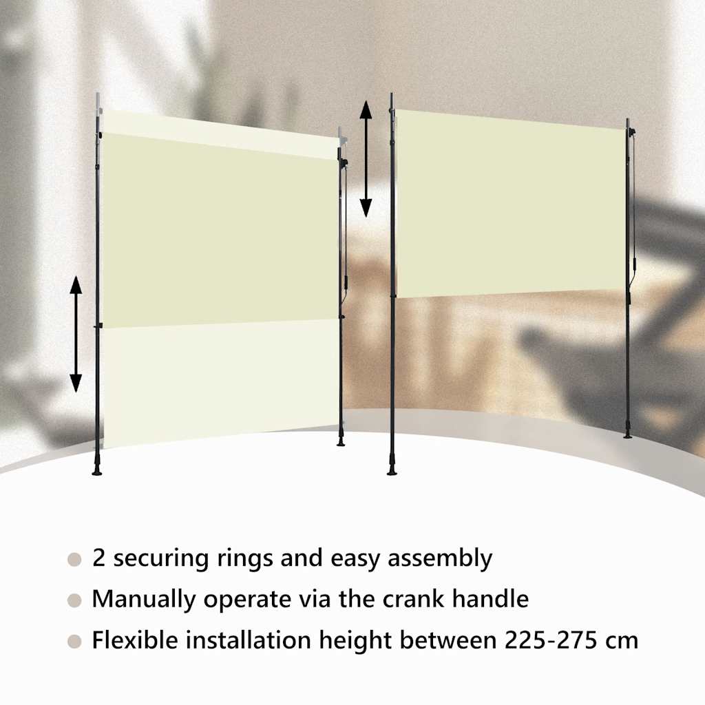 Outdoor Roller Blind 200x270 cm Cream