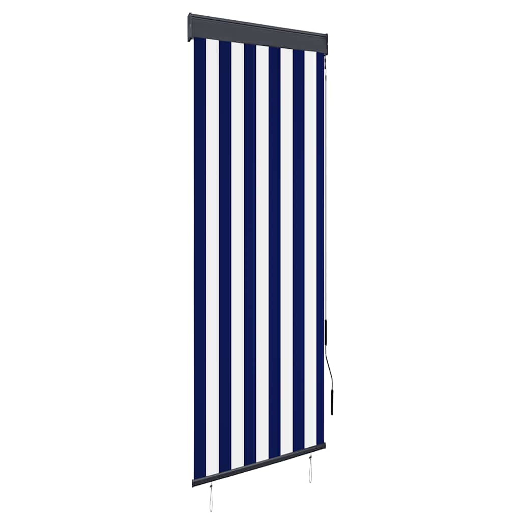 Outdoor Roller Blind 60x250 cm Blue and White