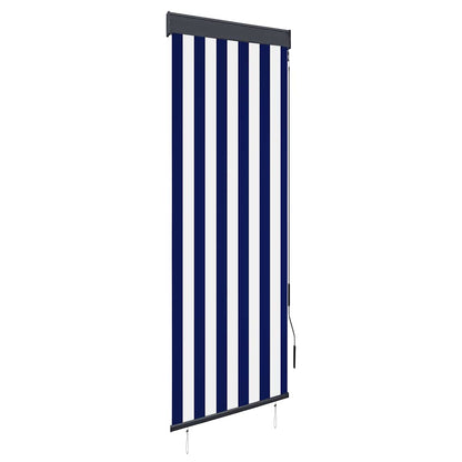 Outdoor Roller Blind 60x250 cm Blue and White