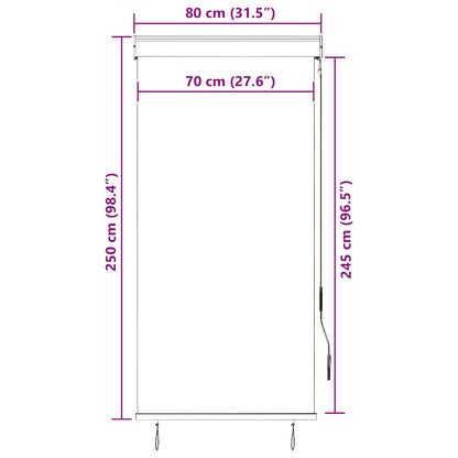 Outdoor Roller Blind 80x250 cm White and Orange