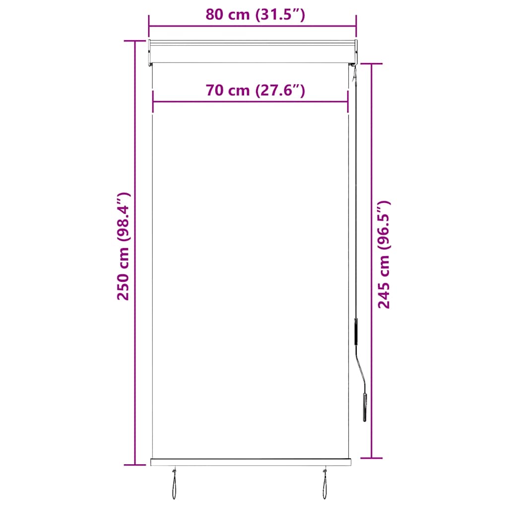 Outdoor Roller Blind | Anthracite | Polyester with PA coating