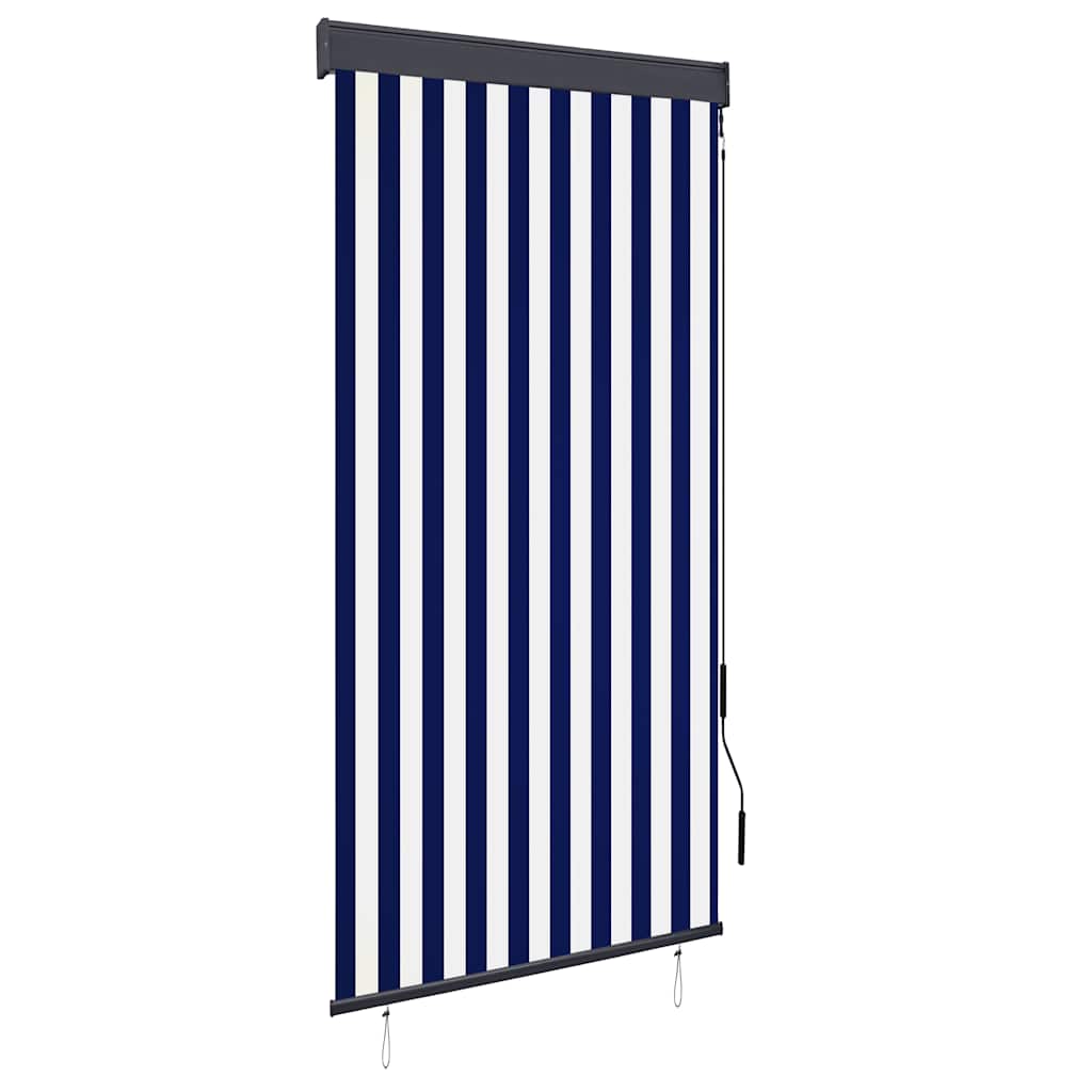 Outdoor Roller Blind 100x250 cm Blue and White