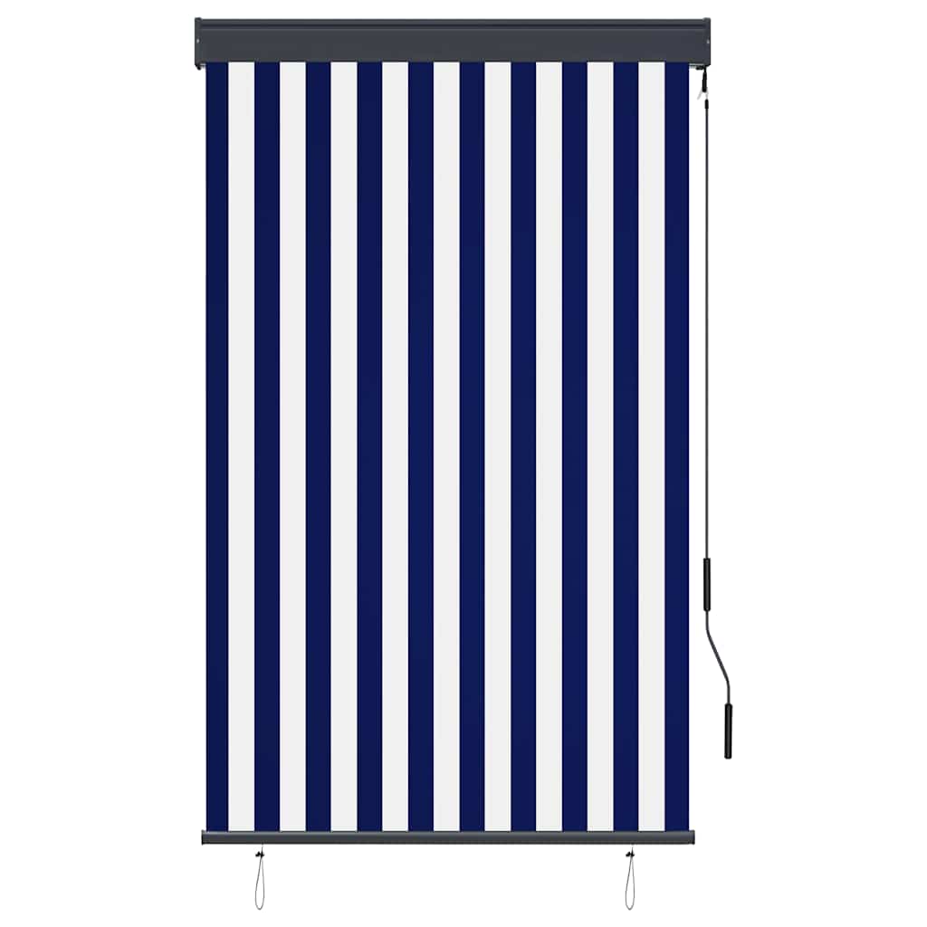 Outdoor Roller Blind 100x250 cm Blue and White