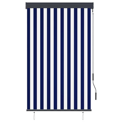 Outdoor Roller Blind 100x250 cm Blue and White