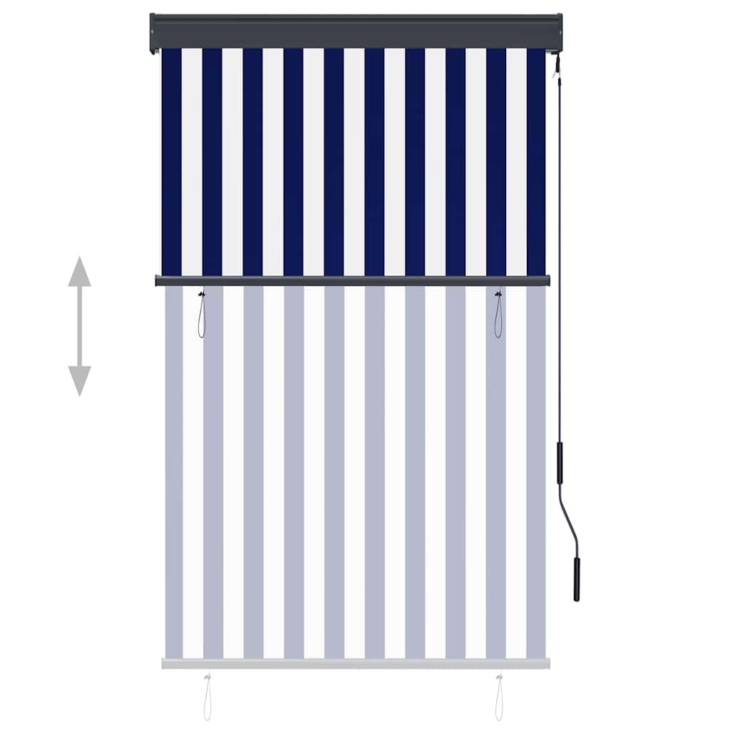 Outdoor Roller Blind 100x250 cm Blue and White